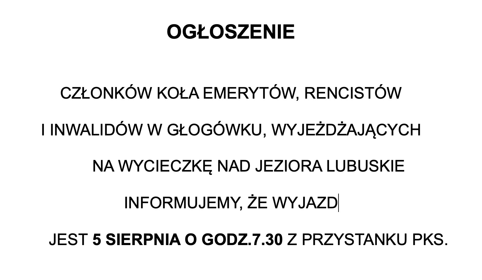 Ogłoszenie